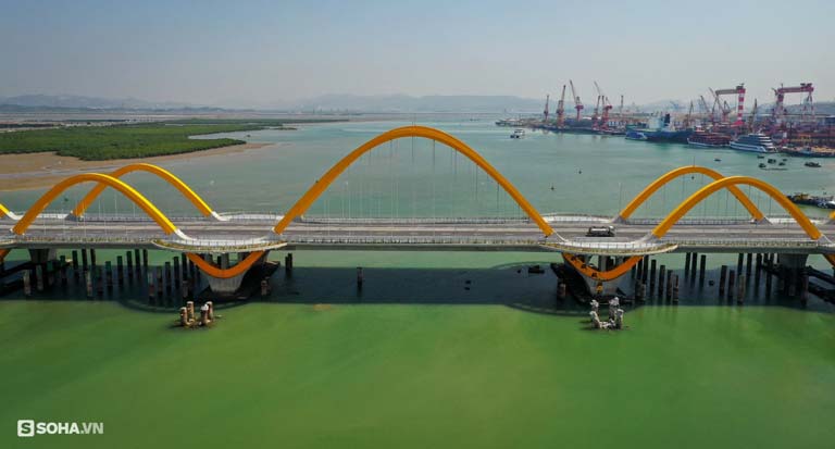 Cầu Tình Yêu được thiết kế với với ý tưởng "Cánh chim biển trên vịnh Hạ Long"